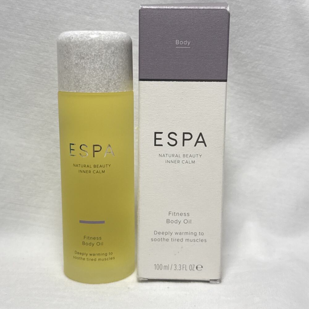 ESPA Fitness Body Oil 100ml - Soothes Tired Muscles 100ml NEW IN DISTRESSED BOX